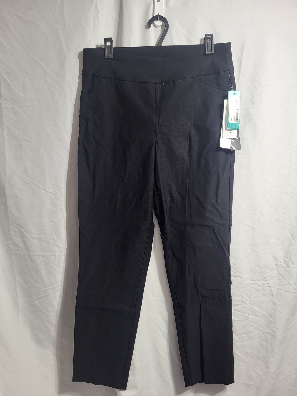NEW-Tribal Black Straight-Leg Ponte Pull-On Pants, Size 10